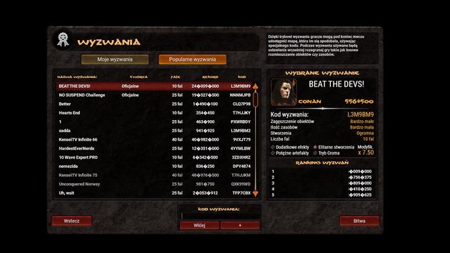 Conan Unconquered - liczne dodatkowe wyzwania