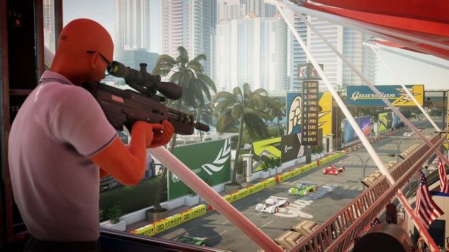 Hitman 2 - strzał ze snajperki do samochodu