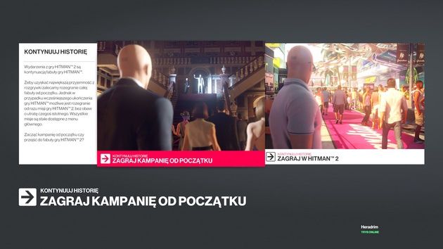 Hitman 2 - połączone menu