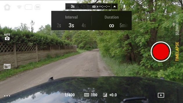 DJI Osmo Action - opcje dotyczące Timelapse