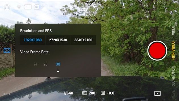 DJI Osmo Action - dostępne rozdzielczości i klatkaż