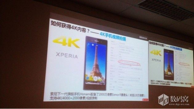 Sony Honami smartfon nagrywanie filmów w rozdzielczości 4K