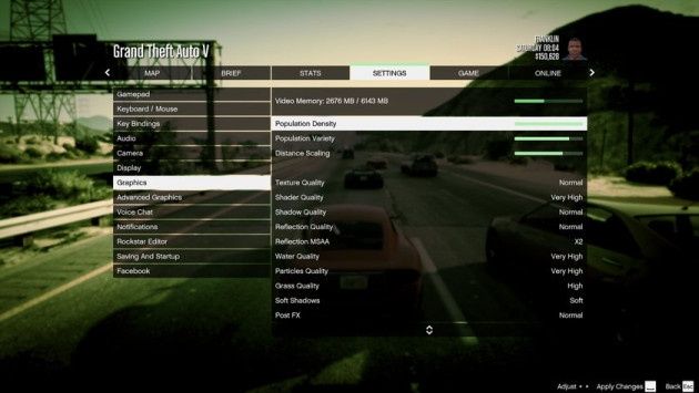 GTA 5 ustawienia grafika