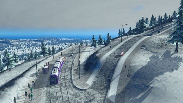 Cities: Skylines Snowfall tramwaj