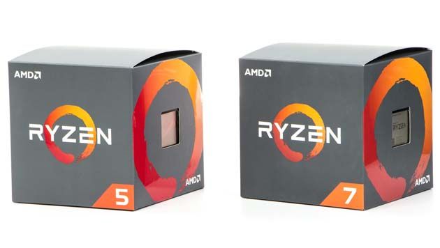 Pudełka AMD Ryzen 5 2600X i Ryzen 7 2700X