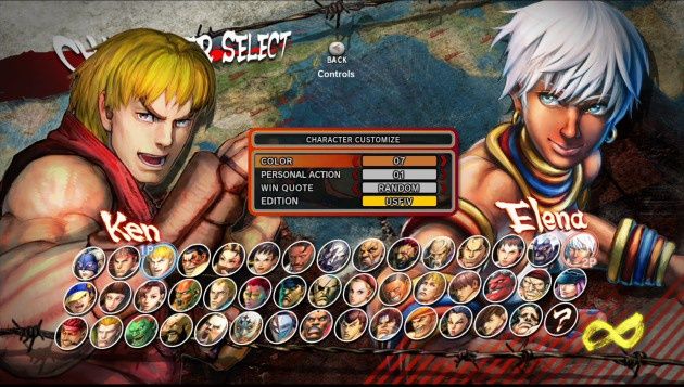 Ultra Street Fighter IV menu
