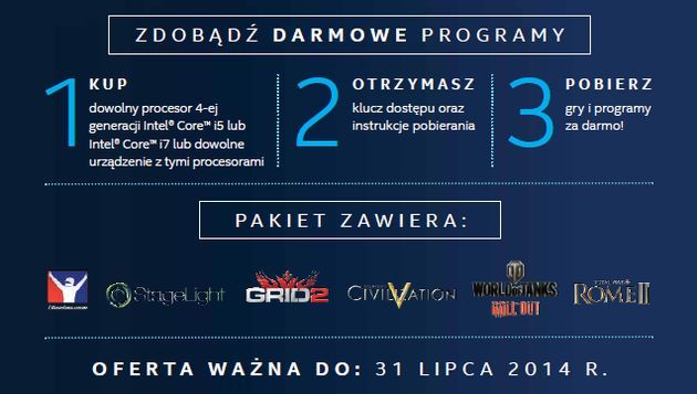Intel Core i5 i7 promocja darmowe gry program