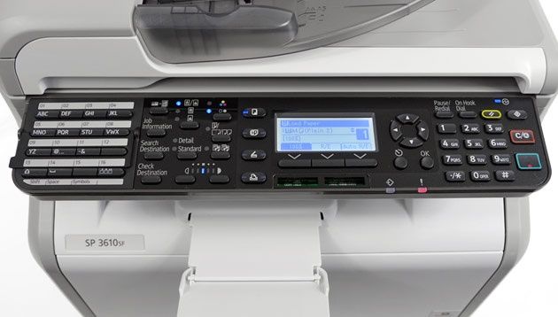 Ricoh SP 3610SF panel sterowania