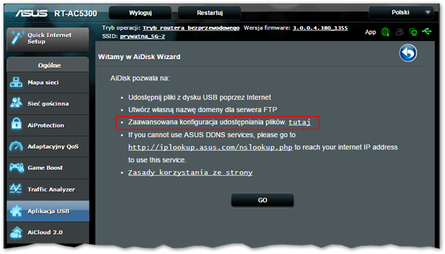 Menu AiDisk