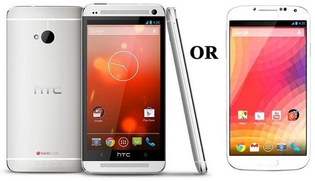 HTC One Samsung Galaxy S4 Google Edition smartfon