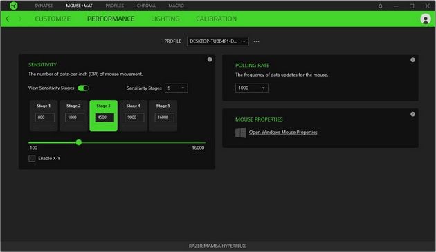Razer Mamba Hyperflux + Firefly Hyperflux – ustawienia rozdzielczości