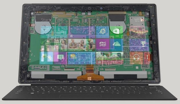 Microsoft Surface Pro przekrój