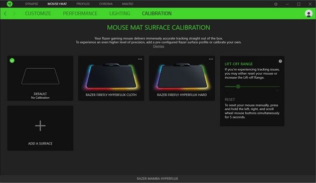 Razer Mamba Hyperflux + Firefly Hyperflux – autokalibracja myszki do konkretnych podkładek