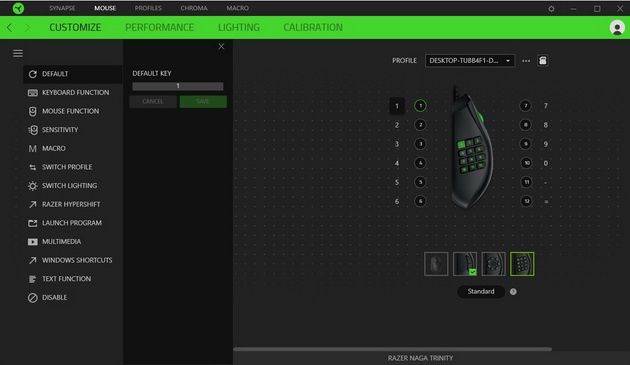 Razer Naga Trinity - programowanie przycisków bocznych