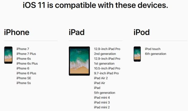 iOS 11 aktualizacja