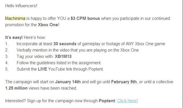 xbox one microsoft machinima informacje promocja youtube