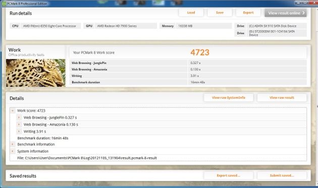 futuremark pcmark 8 benchmark test work
