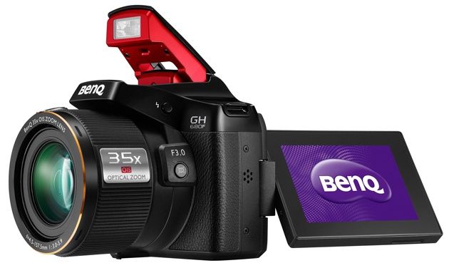 BenQ GH680F widok bok ekran LCD lampa błyskowa