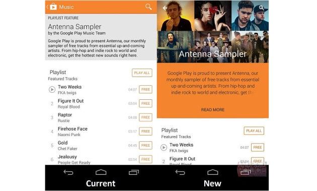 Google Play 5.0 Material Design screen