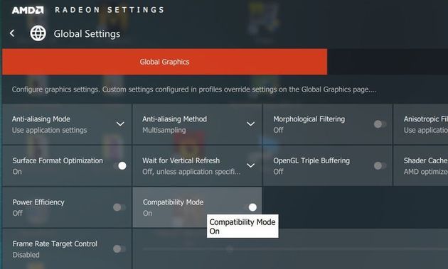 AMD Radeon Software Crimson Edition - tryb kompatybilności