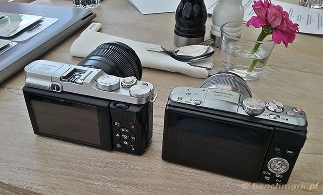 Fujifilm X-M1 Panasonic Lumix GF6 widok tył