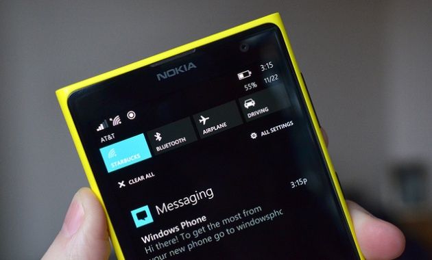 Windows Phone 8.1 centrum powiadomień