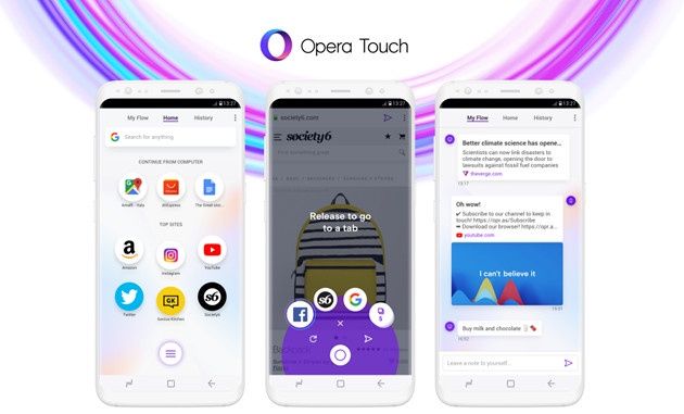 Opera Touch smartfon