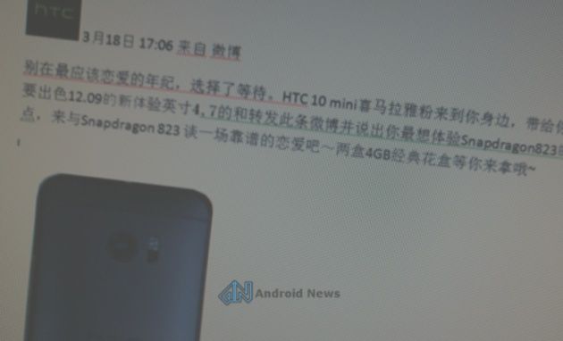 HTC 10 mini przeciek żart