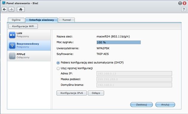 Synology DiskStation DS213+ - konfiguracja