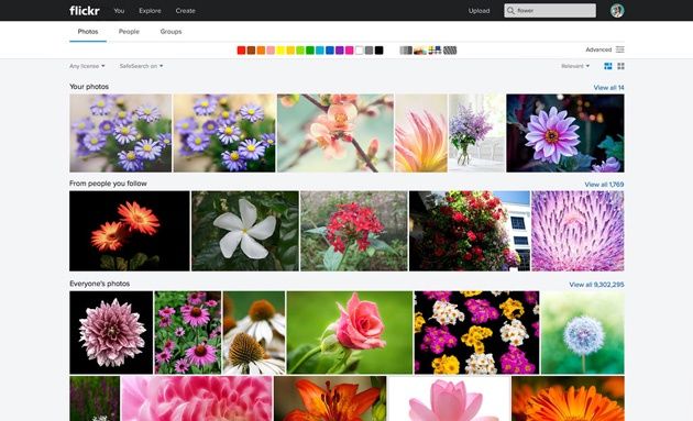 Flickr nowe wyszukiwanie