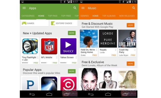 Google Play 5.0 Material Design