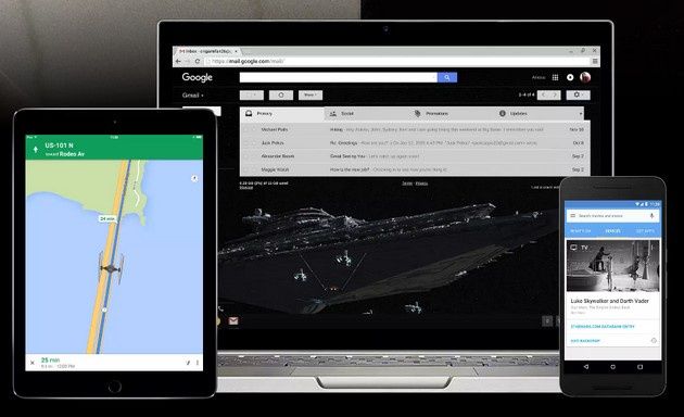 Google Star Wars interfejs