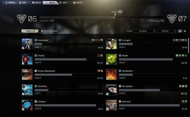 Escape from Tarkov skills