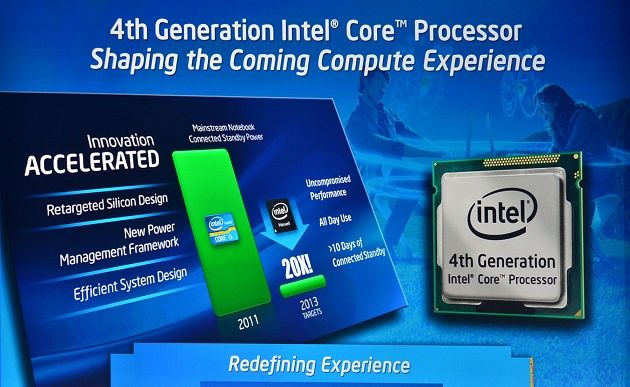 Intel Haswell procesor slajd