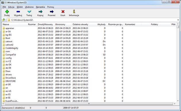 7-Zip 9.38 beta okno