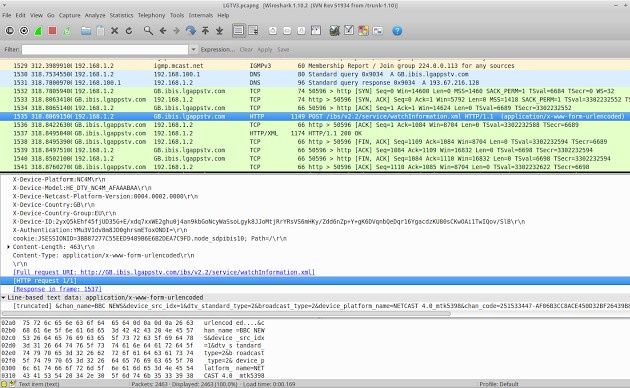 Wireshark zrzut ekranu