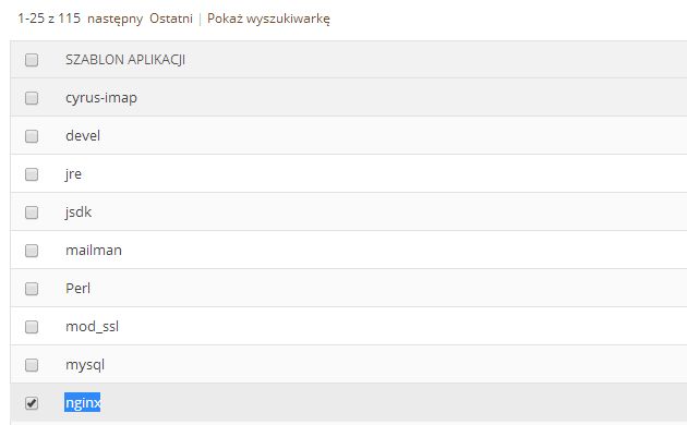 szablony aplikacji dla centos