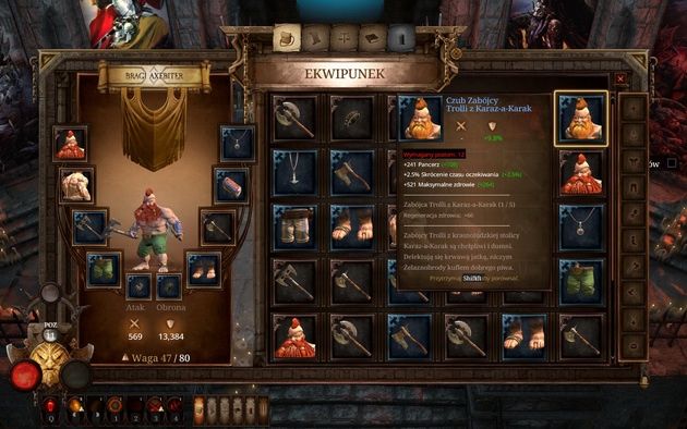 Warhammer: Chaosbane - ekwipunek krasnoluda