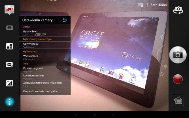 ASUS MeMO Pad FHD 10 ustawienia kamery