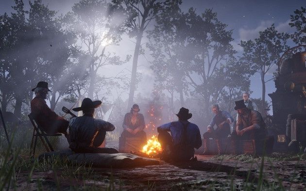 Red Dead Redemption 2 screen ognisko