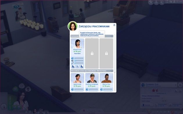 Poradnik do The Sims 4: Psy i koty - zarządzanie pracownikami