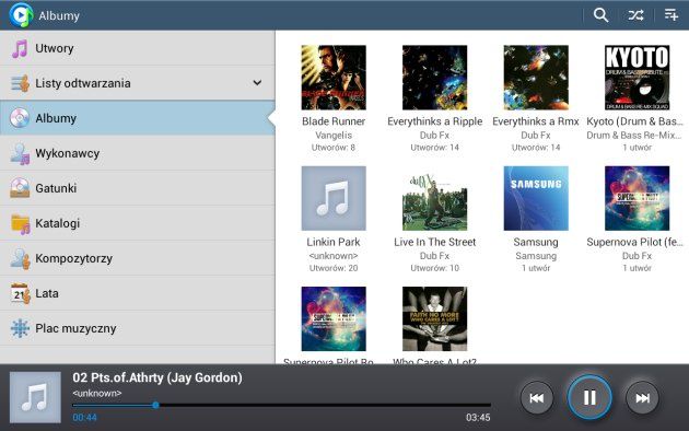 Samsungu Galaxy Tab 3 10.1 odtwarzacz muzyki