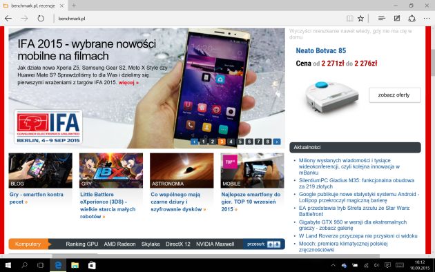 Microsoft Edge przeglądarka internetowa