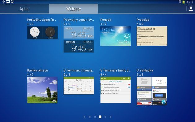 Galaxy Tab 3 10.1 widgety