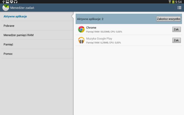 Galaxy Tab 3 10.1 manager zadań