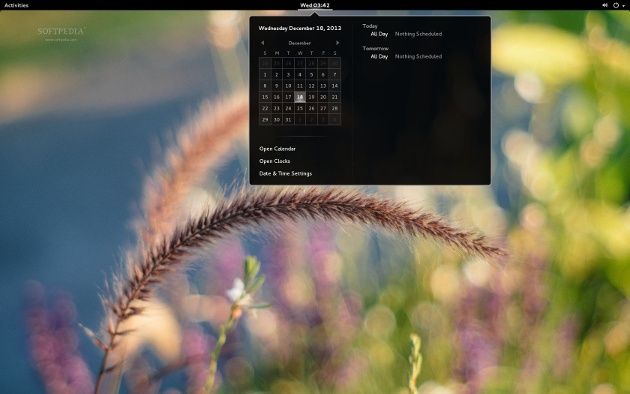 linux fedora 20 gnome kalendarz