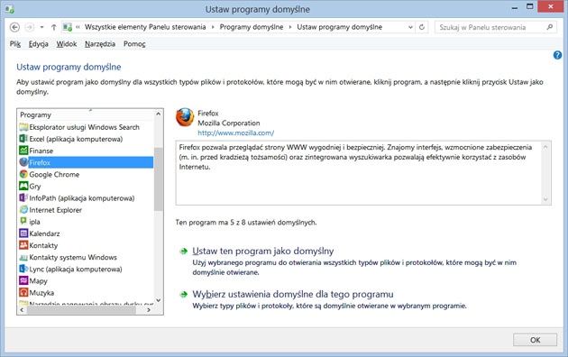 Windows 8 - programy firefox
