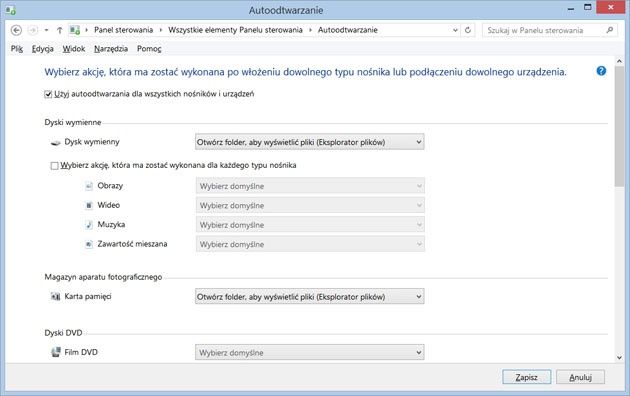 Windows 8 - opcje