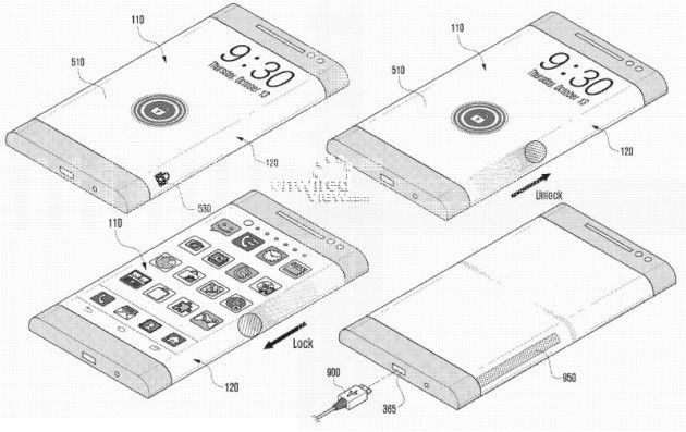 Samsung smartfon z zawiniętym ekranem projekt