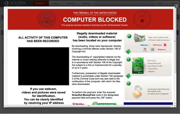 Ransomware blokada komputera